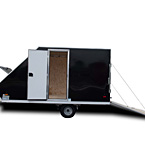 AmeraLite BLAST Aluminum Snow Trailer Profile with doors open